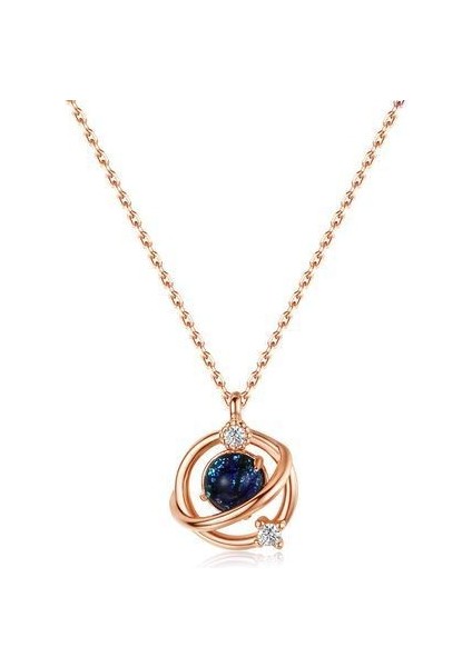 S925 Gümüş Kadın Fantasy Gezegen Aytaşı Takı Kolye (Yurt Dışından)