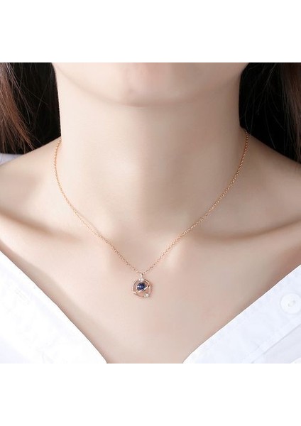 S925 Gümüş Kadın Fantasy Gezegen Aytaşı Takı Kolye (Yurt Dışından) fiyatları