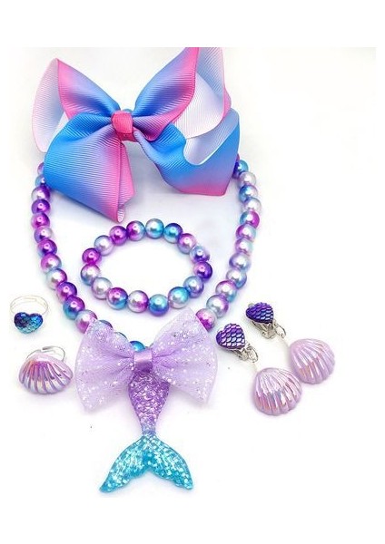 Bebek Kız Boncuk Seti Denizkızı Kuyruğu Çocuk Çocuklar Kolye (Yurt Dışından)
