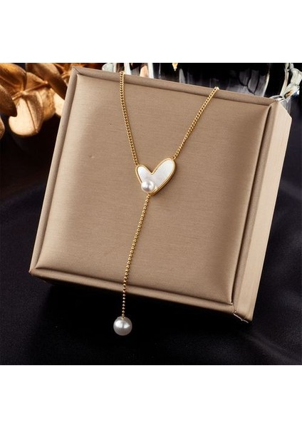 316L Paslanmaz Çelik Kalp Göz Kare Kadın Kolye (Yurt Dışından)