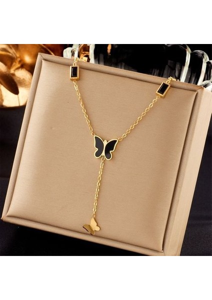 316L Paslanmaz Çelik Kalp Göz Kare Kadın Kolye (Yurt Dışından)