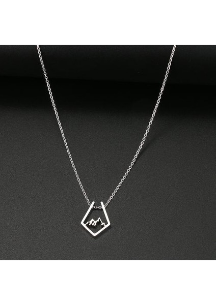 Paslanmaz Çelik Düzensiz Dağ Zirvesi Zinciri Yaka Çekicilik Kolye (Yurt Dışından)