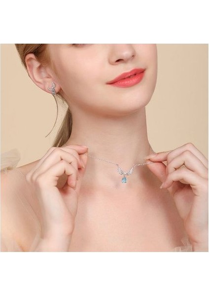 S925 Gümüş Kadın Kanat Aytaşı Takılar Kolye (Yurt Dışından) modelleri