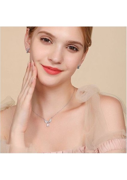 S925 Gümüş Kadın Kanat Aytaşı Takılar Kolye (Yurt Dışından) fırsatları