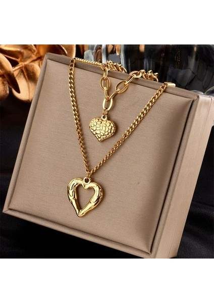 316L Paslanmaz Çelik Renkli Çok Katmanlı Kadın Hip Hop Punk Kolye (Yurt Dışından)