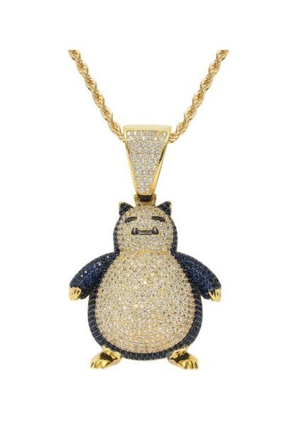 Erkekler Hip Hop Tam Rhinestone Boğa Kafası Köpüklü Buz Kolye (Yurt Dışından)