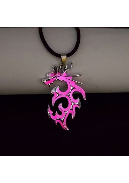 Aydınlık Ejderha Parlayan Gece Floresan Antik Gümüş Kaplama Parıltı Kolye (Yurt Dışından)