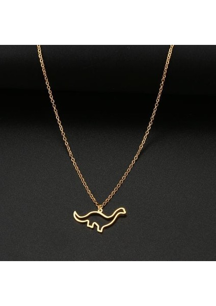 Paslanmaz Çelik Hollow Dinozor Hayvan Adamın Zincir Gerdanlık Kolye (Yurt Dışından)