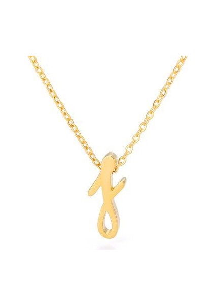 Kadın Minik Ilk Harf Paslanmaz Çelik Eski Ingilizce Mektup Kolye (Yurt Dışından)