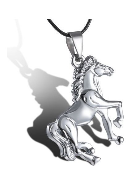 Sevimli Hayvan At Kadın Gümüş Renk Zinciri Kolye (Yurt Dışından)