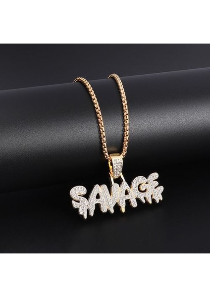 Brgold Renk Buzlu Out Mikro Açacağı Kübik Zirkon 24 Inç Halat Charm Zincir Kolye (Yurt Dışından)