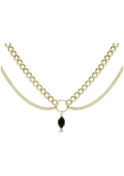 Bohemian Opal Stone Hexagonal Column Necklaces For Women Natural Crystal Kolye (Yurt Dışından)