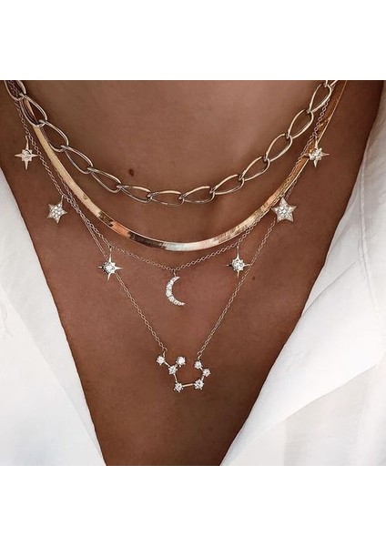 Altın Rengi Kristal Yıldız Kadın 2020 Kolye (Yurt Dışından)