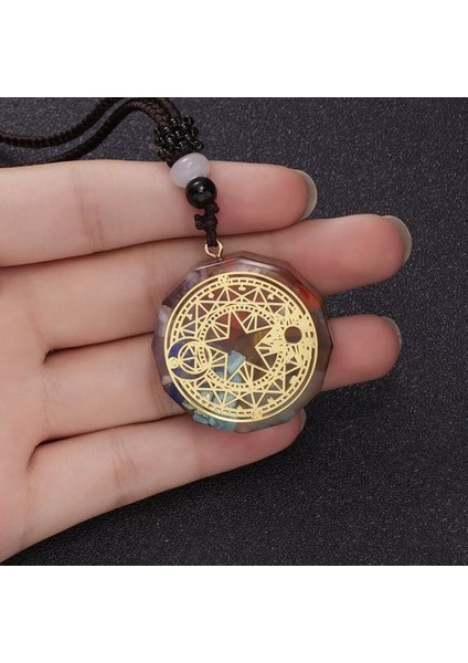 Charm Yedi Çakra Kadın Erkek Renkli Doğal Taş Kolye (Yurt Dışından)