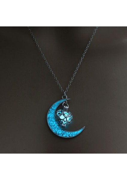 Ay Parlayan Mücevher Charm Takı Karanlıkta Parlayan Cadılar Bayramı Kolye (Yurt Dışından)