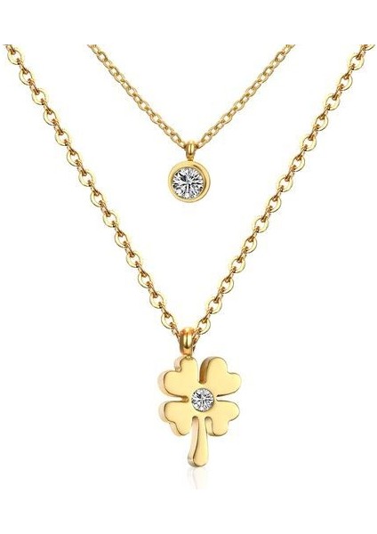 Paslanmaz Çelik Gerdanlık Dubai Çift Katmanlı Kolye (Yurt Dışından)