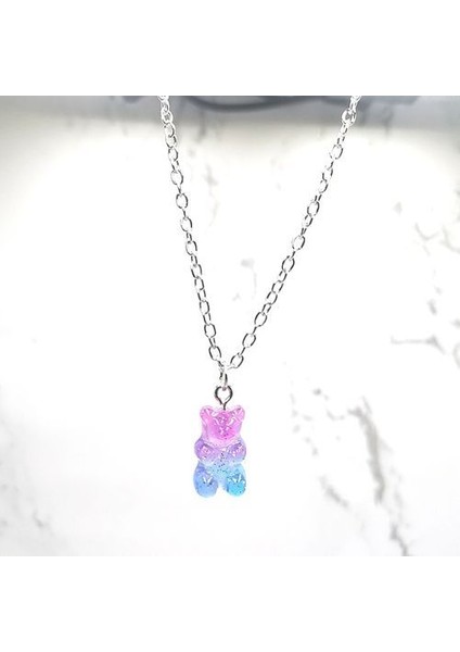 El Yapımı Sevimli Karikatür Ayı Zincir , Şeker Renk , Kolye (Yurt Dışından)