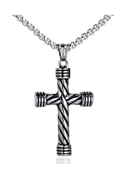 Vintage Alev Haç Kadın Erkek Uzun Zincir Punk Goth Kolye (Yurt Dışından)