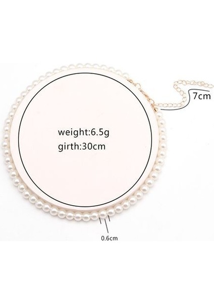 Boncuklu Kadın Boyun Zinciri Kpop Inci Gerdanlık Altın Renk Goth Kolye (Yurt Dışından)