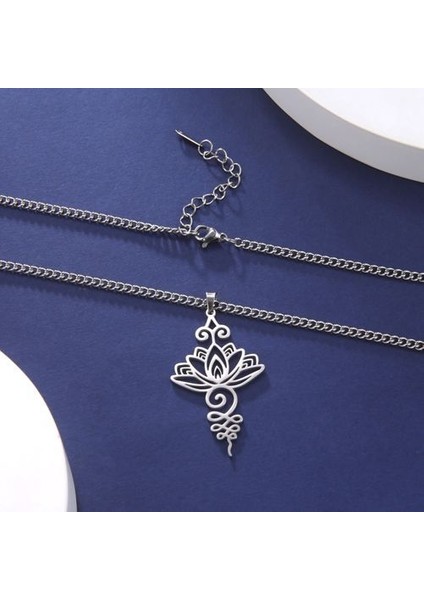 Lotus Çiçeği Erkek Kadın Yoga Takılar Unalome Kolye (Yurt Dışından)