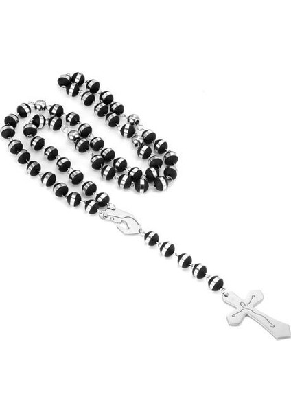 Uzun Skapular Katolik Tespih Boncuk Hıristiyan Haç Kolye (Yurt Dışından)
