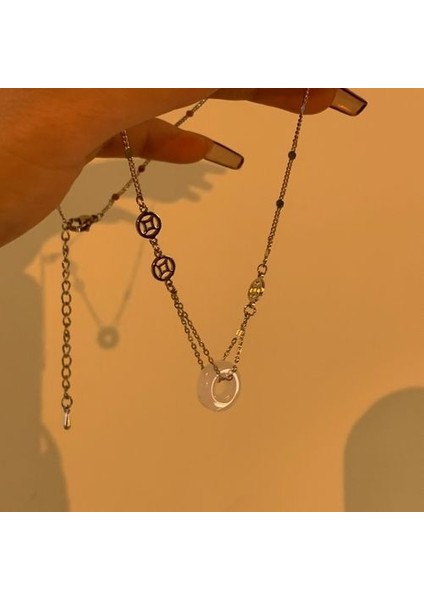 Çin Tarzı Taş Toka Kadın Azınlık Tasarım Sense Kolye (Yurt Dışından)