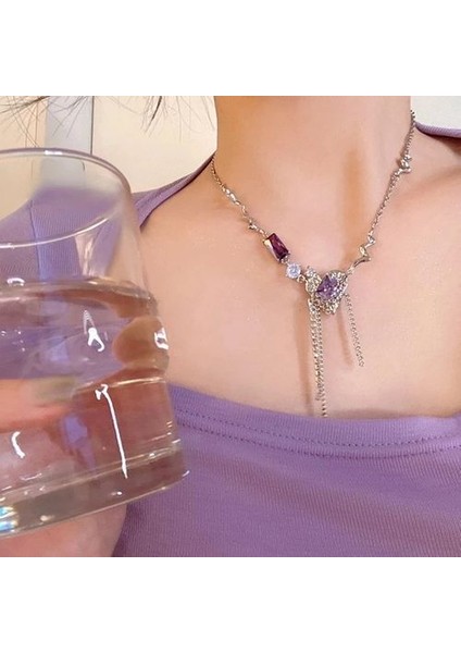 Kpop Vintage Goth Kalp Gerdanlık Klavikula Zincir Kadın Kolye (Yurt Dışından)