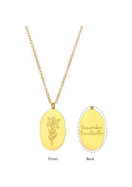 Kararmaz Düzensiz Kişilik 12 Ay Çiçek Kolye (Yurt Dışından)