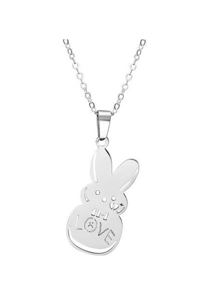 Kpop Lil Peep Aşk Tavşan Boncuk Boyun Zinciri Paslanmaz Çelik Kolye (Yurt Dışından)