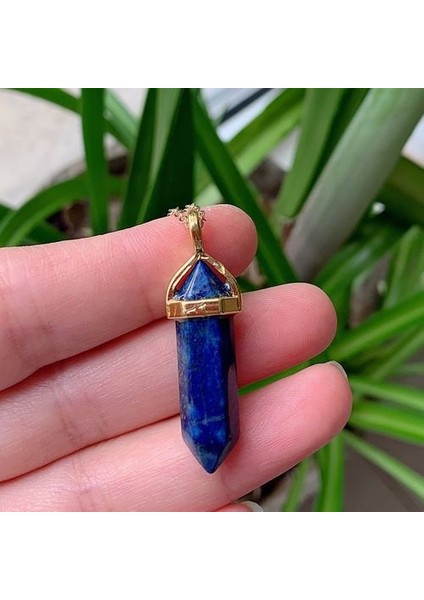 Reiki Doğal Taş Çakra Altıgen Mermi Ametist Kolye (Yurt Dışından)