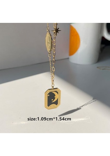 Kore Vintage Su Damlası Yıldız Yuvarlak Ayı Oval Kolye (Yurt Dışından)