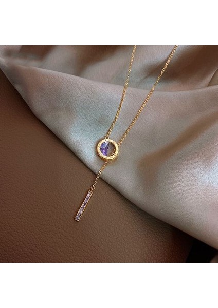 Roma Dijital Titanyum Çelik Renksiz Kadın Kore Için Kolye (Yurt Dışından)