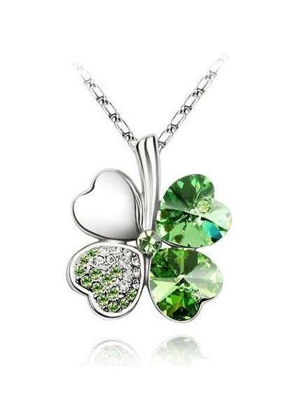 Kristal 4 Dört Yapraklı Yonca Lover Doğum Günü Hediyesi Kaliteli Kolye (Yurt Dışından)