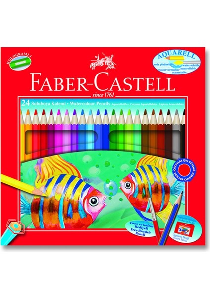 Faber Castell Karton Kutu Aquarel Boya Kalemi 24 Renk