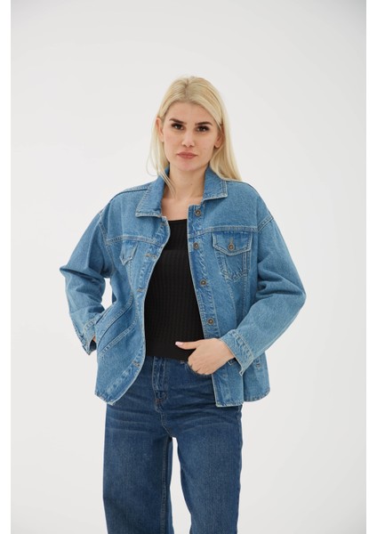 Boyfriend Denim Ceket Mavi fiyatları