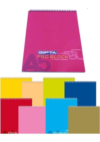 Pro Block A5 Bloknot Spiralli Karton Kapak Kareli 40 Yaprak