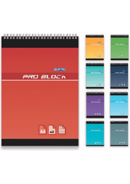 Pro Block A6 Defter Karton Kapak Spiralli Çizgili 40 Yaprak