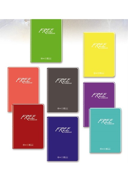 Keskin Color Free Office 100 Yp A4 Spiralli Pp Kapak Bloknot Kareli