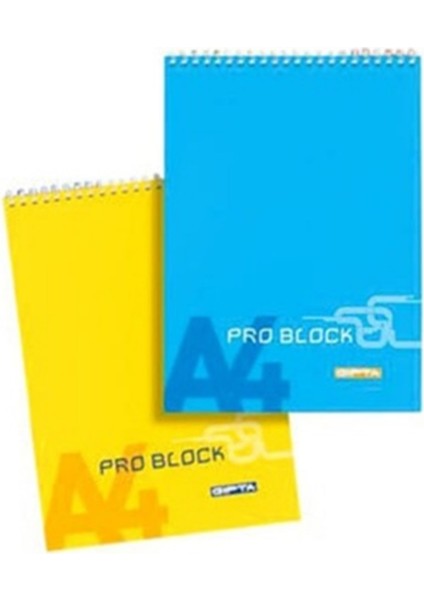 Pro Block A4 Bloknot Spiralli Karton Kapak Kareli 40 Yaprak