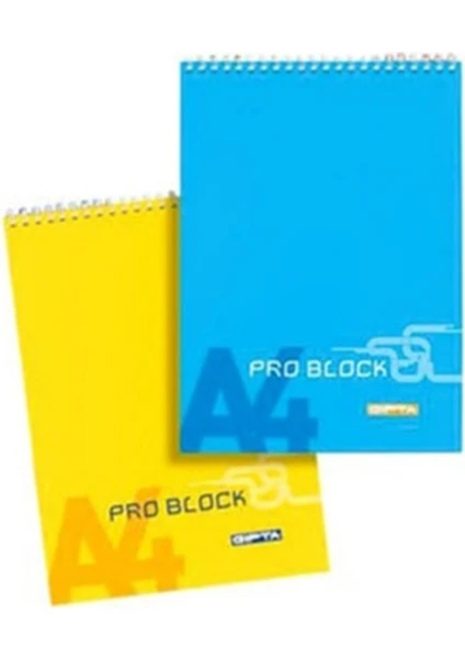 Pro Block A4 Bloknot Spiralli Karton Kapak Kareli 40 Yaprak