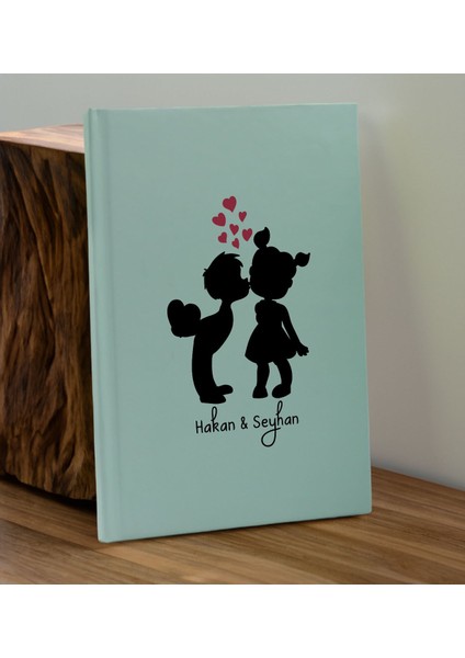 Sevgiliye Özel Isimli Su Yeşili Defter ve Yeşil Cam Matara Hediye Seti-16, Sevgiliye Hediye, Sevgililer Günü, Yeni Iş Hediyesi