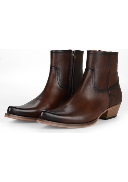 Taba Erkek Fermuarlı Düz Kovboy Bot Sote Ökçe fiyatları