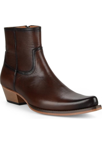 Taba Erkek Fermuarlı Düz Kovboy Bot Sote Ökçe modelleri