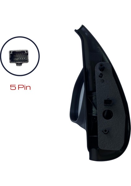 Dış Dikiz Aynası Renault Kangoo 2013-2021, Mercedes Citan W415 2013-2021 Elektrikli, Isıtmalı, Manuel Katlanır, Siyah Kapak, 5 Pin indirimleri
