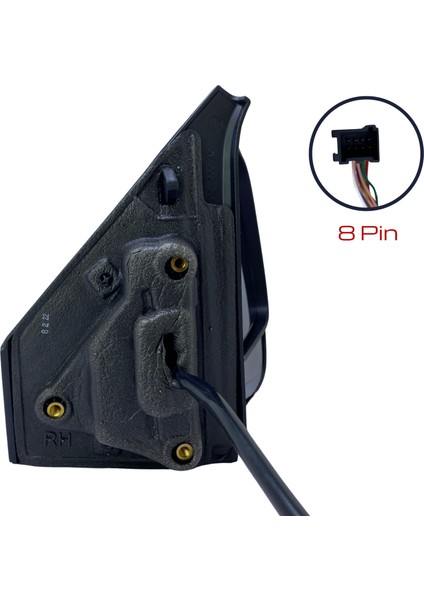 Dış Dikiz Aynası Fiat Doblo Pratico 2010-2023 Elektrikli, Sinyalli, Çift Cam, Manuel Katlama, Siyah Kapak,6 Pin indirimleri