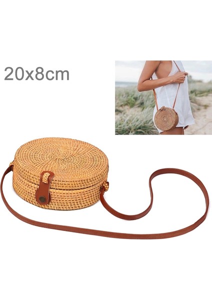 Bayanlar Retro Yapımı Rattan Çapraz Çanta (Yurt Dışından)