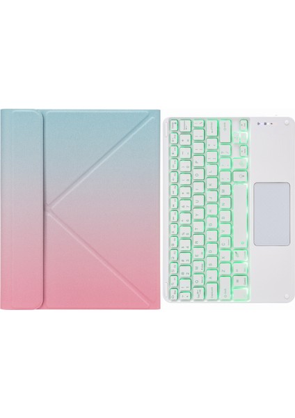 Klavye + IPAD 10.2 2020 ve 2019 / Pro 10.5 Inç (Pembe Mavi) (Yurt Dışından)
