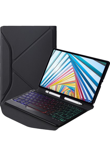 Klavye + Lenovo M10 Için Kılıf Plus 10.3 Inç TB-X606 (Siyah + Siyah) (Yurt Dışından)
