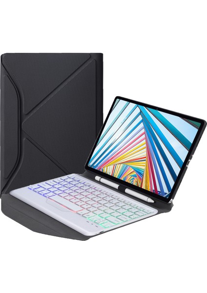 Klavye + Lenovo M10 Için Kılıf Plus 10.3 Inç TB-X606 (Siyah + Beyaz) (Yurt Dışından)