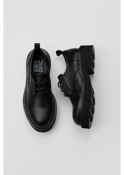 Siyah Deri Kadın Klasik Ayakkabı 01WT0301